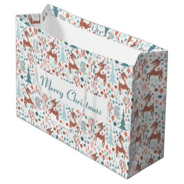 Niedliches Hirsch in Whimsical Forest Pattern Weih Große Geschenktüte