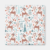 Niedliches Hirsch in Whimsical Forest Pattern Weih Magnet (Vorne)