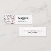 Niedliches Hirsch in Whimsical Forest Pattern Weih Mini Visitenkarte (Vorne/Hinten)