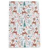 Niedliches Hirsch in Whimsical Forest Pattern Weih Mittlere Geschenktüte (Vorderseite)