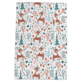 Niedliches Hirsch in Whimsical Forest Pattern Weih Mittlere Geschenktüte (Rückseite)