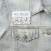 Niedliches Hirsch in Whimsical Forest Pattern Weih Namensschild (Beispiel)