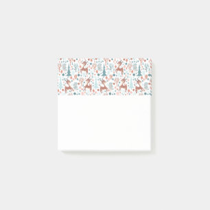 Niedliches Hirsch in Whimsical Forest Pattern Weih Post-it Klebezettel