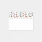 Niedliches Hirsch in Whimsical Forest Pattern Weih Post-it Klebezettel (Vorderseite)