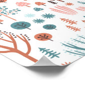 Niedliches Hirsch in Whimsical Forest Pattern Weih Poster (Ecke)