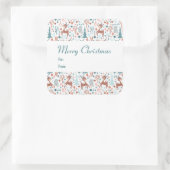 Niedliches Hirsch in Whimsical Forest Pattern Weih Quadratischer Aufkleber (Tasche)