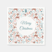 Niedliches Hirsch in Whimsical Forest Pattern Weih Serviette (Vorderseite)