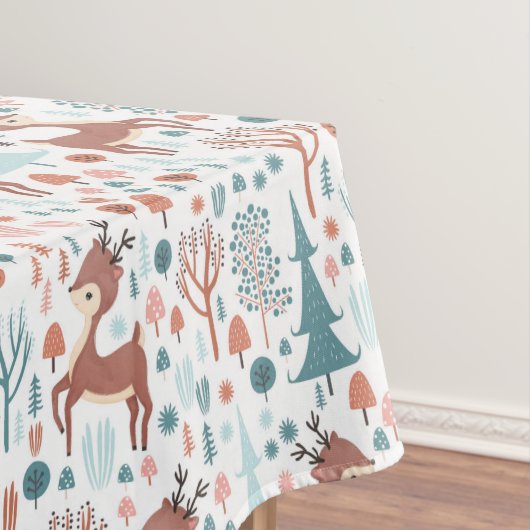 Niedliches Hirsch in Whimsical Forest Pattern Weih Tischdecke (Beispiel)