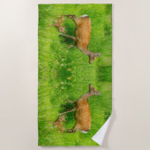 Niedliches Hirsch mit Baby Strandtuch (Vorderseite)