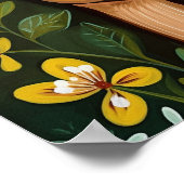 Niedliches Hirsch mit Blätter und Blume Poster (Ecke)