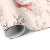 Niedliches Hirsch mit neutraler Rotschwanzweihnach Geschenkpapier (Rolleneckpunkt)