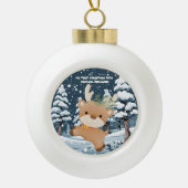 Niedliches Hirsch Personalisiert Baby Keramik Kugel-Ornament (Vorderseite)