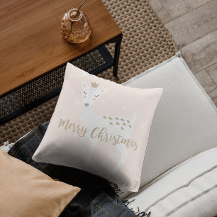 Niedliches Hirsch   Rosa   Weihnachten Kissen