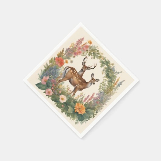 Niedliches Hirsch Serviette (Ecke)