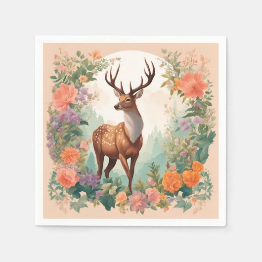 Niedliches Hirsch Serviette (Vorderseite)