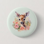Niedliches Hirsch, umgeben von Rose Button (Vorderseite)