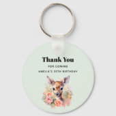 Niedliches Hirsch umgeben von Rose Event Danke Schlüsselanhänger (Vorderseite)