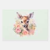 Niedliches Hirsch, umgeben von Rose Geschenkpapier Set (Vorderseite 2)