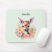 Niedliches Hirsch, umgeben von Rose Mousepad (Mit Mouse)