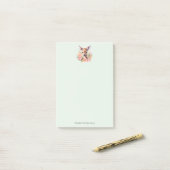 Niedliches Hirsch, umgeben von Rose Post-it Klebezettel (Auf Schreibtisch)