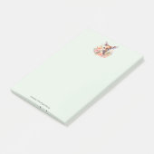 Niedliches Hirsch, umgeben von Rose Post-it Klebezettel (angewinkelt)