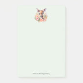 Niedliches Hirsch, umgeben von Rose Post-it Klebezettel (Vorderseite)