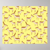 Niedliches Hirsch und Familie auf Pastellgelb Poster (Vorne)