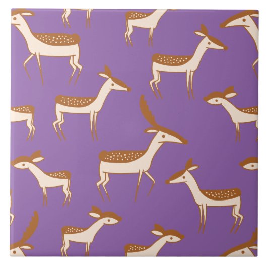 Niedliches Hirsch und Familie Fliese (Vorderseite)