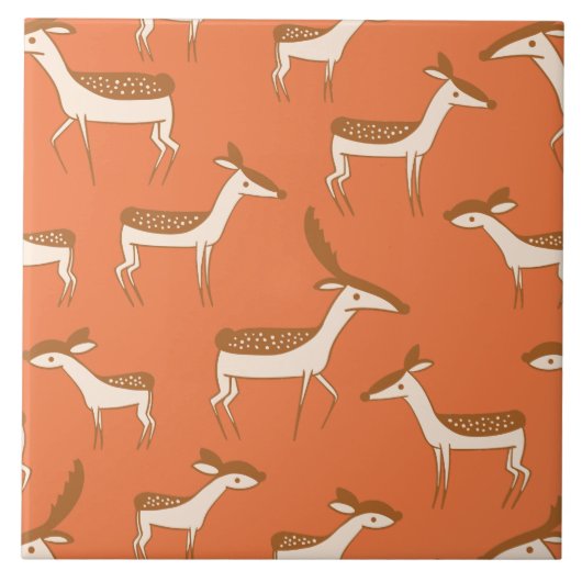 Niedliches Hirsch und Familie Fliese (Vorderseite)