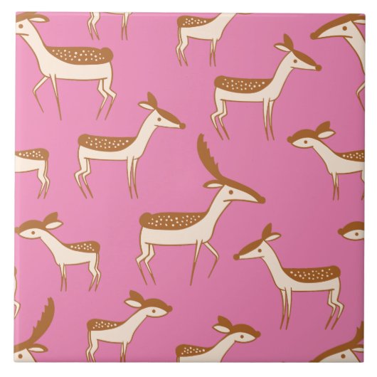 Niedliches Hirsch und Familie Fliese (Vorderseite)