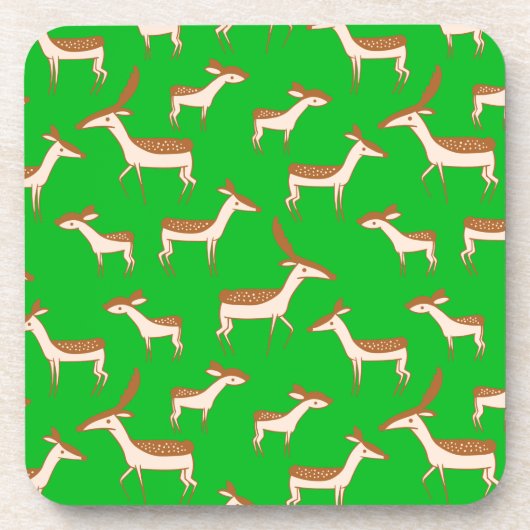 Niedliches Hirsch und Familie Getränkeuntersetzer (Vorderseite)