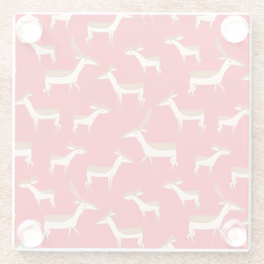 Niedliches Hirsch und Familie Glasuntersetzer (Rückseite)