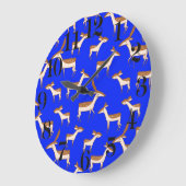 Niedliches Hirsch und Familie Große Wanduhr (Winkel)