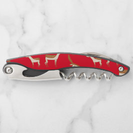 Niedliches Hirsch und Familie Kellnermesser