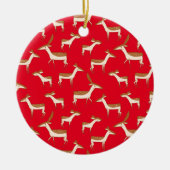 Niedliches Hirsch und Familie Keramik Ornament (Vorne)