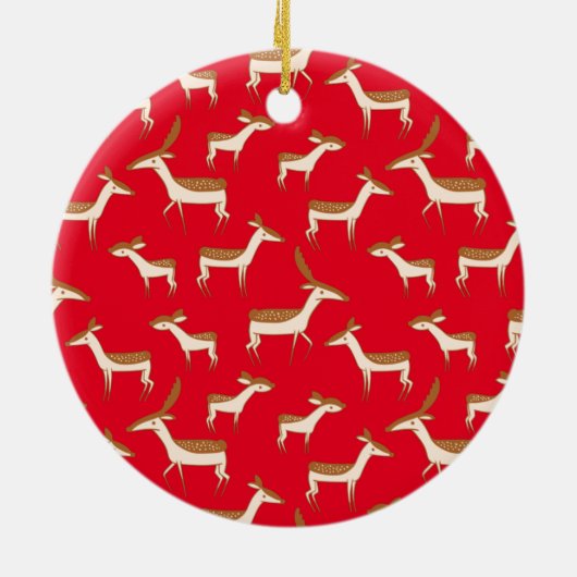 Niedliches Hirsch und Familie Keramik Ornament (Hinten)