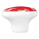 Niedliches Hirsch und Familie Keramikknauf (Seitenansicht)