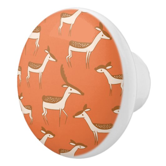 Niedliches Hirsch und Familie Keramikknauf (Rechts)