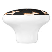 Niedliches Hirsch und Familie Keramikknauf (Seitenansicht)