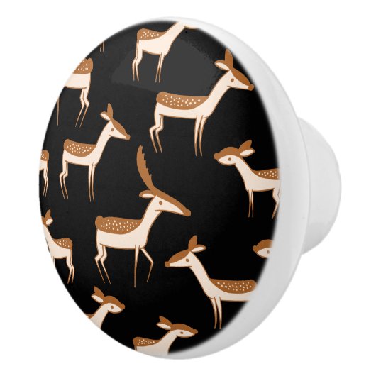 Niedliches Hirsch und Familie Keramikknauf (Rechts)