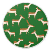 Niedliches Hirsch und Familie Keramikknauf (Vorderseite)