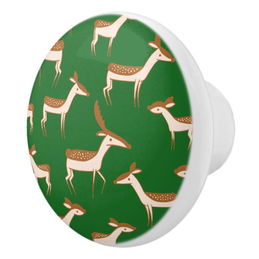 Niedliches Hirsch und Familie Keramikknauf (Rechts)