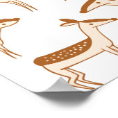 Niedliches Hirsch und Familie Poster (Ecke)