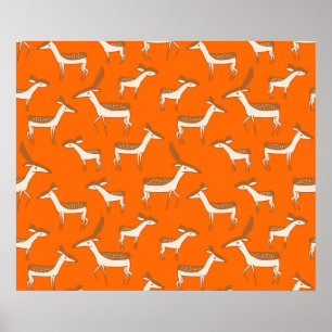 Niedliches Hirsch und Familie Poster