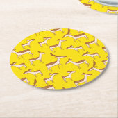 Niedliches Hirsch und Familie Runder Pappuntersetzer (Angewinkelt)