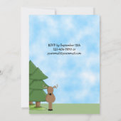 Niedliches Hirsch und Hüttenwald Geburtstag Einladung (Rückseite)