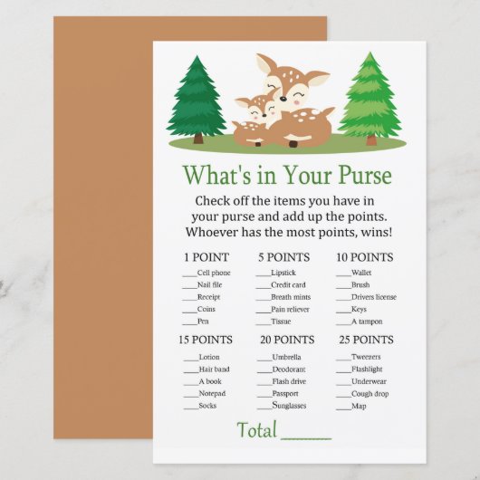 Niedliches Hirsch Was ist in deinem Geldbeutel? (Vorne/Hinten)