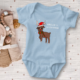 Niedliches Hirsch Zeichnend Baby 1. Weihnachtsfest Strampler