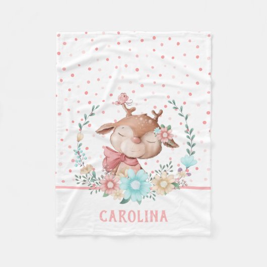 Niedliches Hirschblütenreversibel Fleecedecke (Vorderseite)