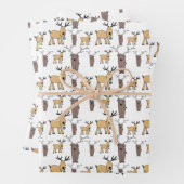 Niedliches Hirschbuck Bull Elk Handgezeichnetes Ba Geschenkpapier Set (Beispiel)
